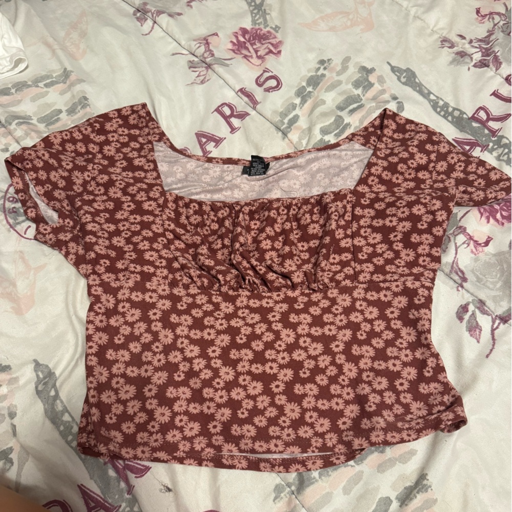 Rue21 Red Smocked Cap Sleeve Blouse